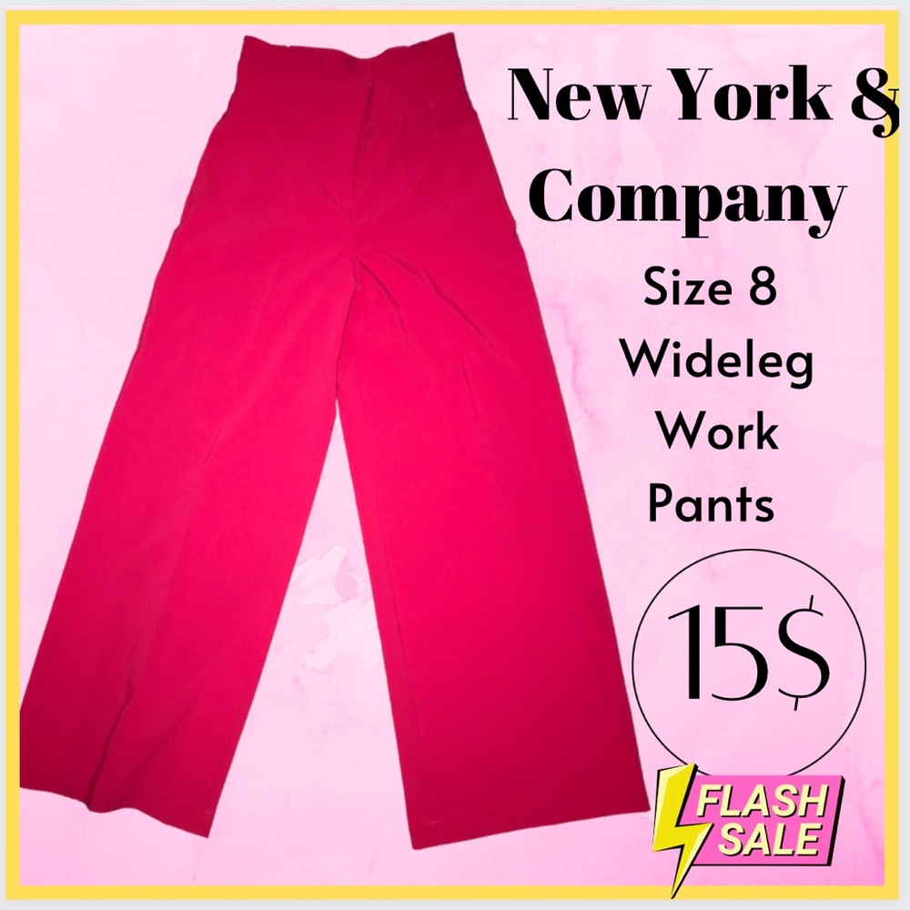 Pink Wide Leg New York & Company Pants, Work Pants, Dress Pants, Slacks